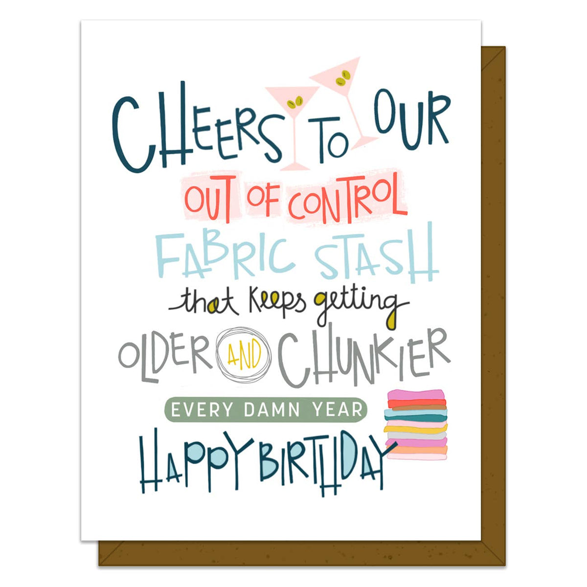 Kati Cupcake - Cheers - Quilty Birthday Card