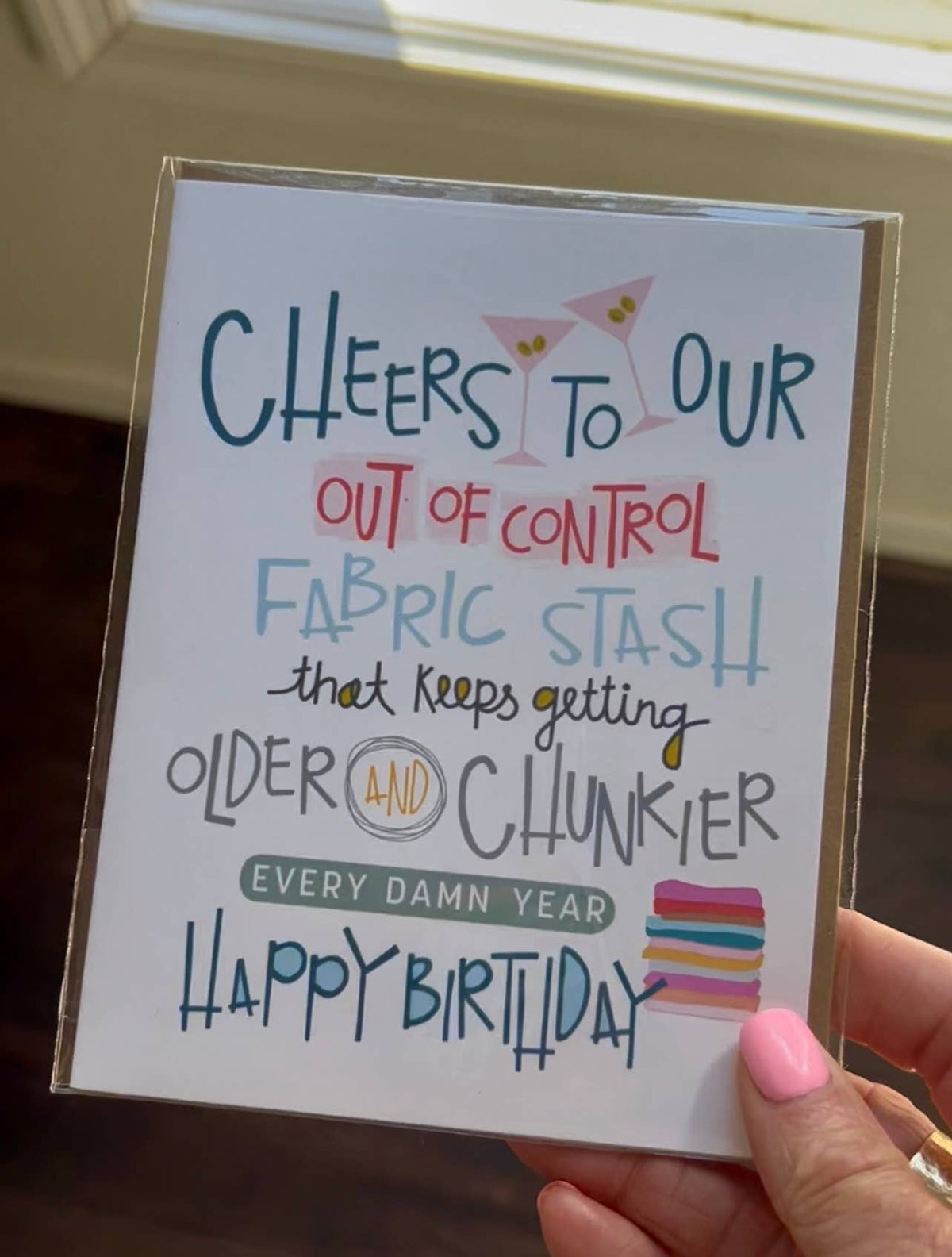 Kati Cupcake - Cheers - Quilty Birthday Card