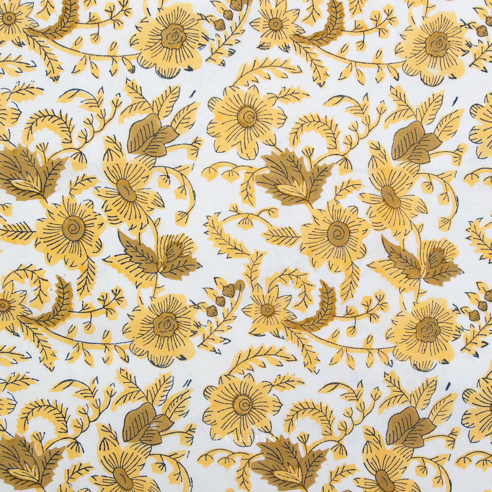 Indian Block Prints Cottage: Country Floral in Yellow