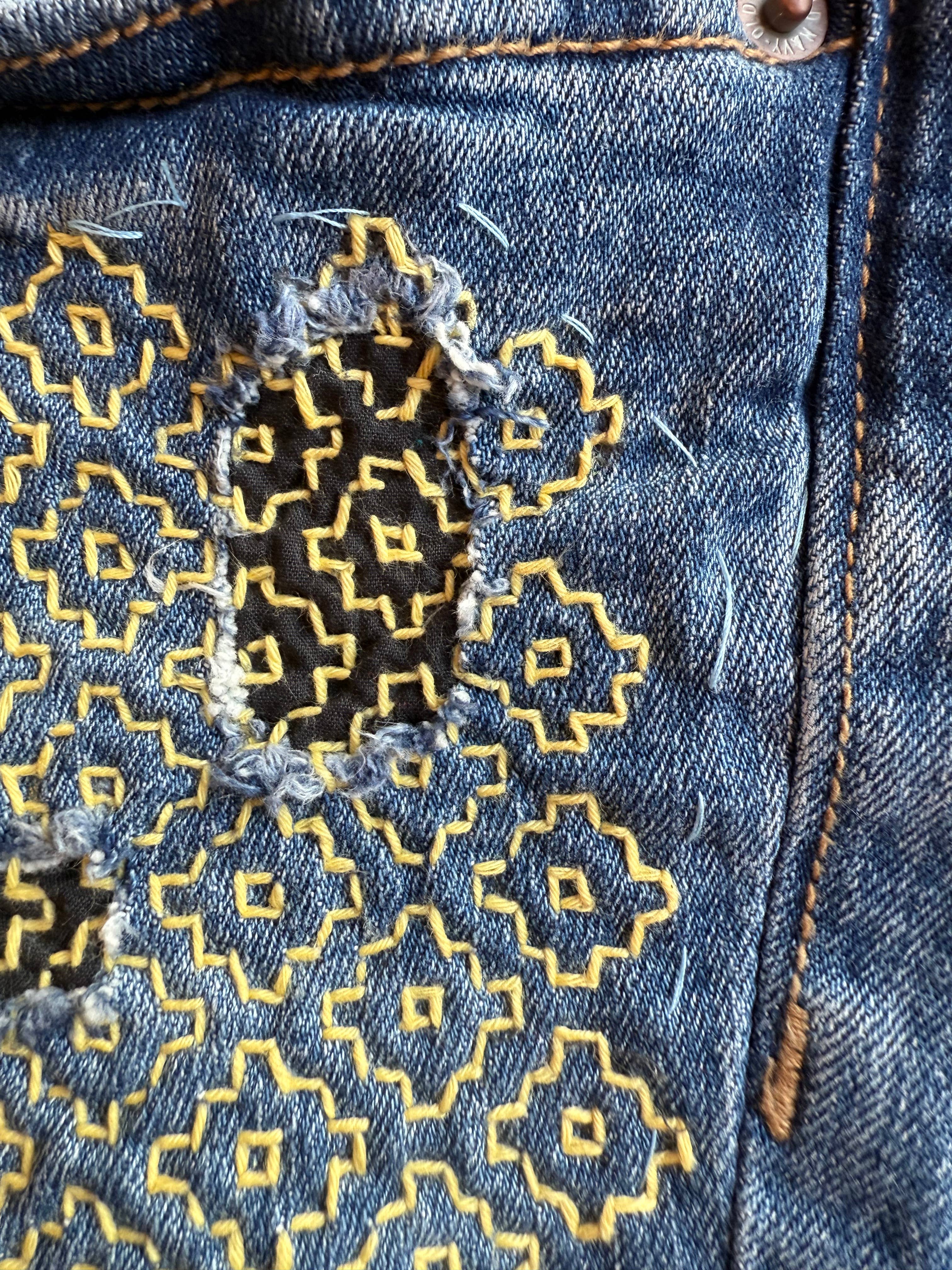 Persimmon Flowers - Minimal Mending + Embellishment Transfer