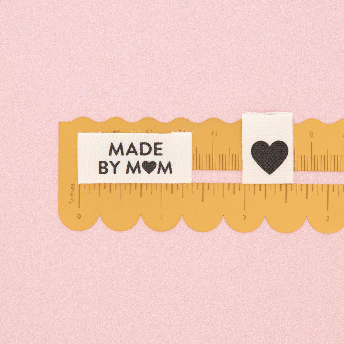 Sarah Hearts - Organic Cotton Sew In Labels - Made by Mom + Black Hearts Multipack