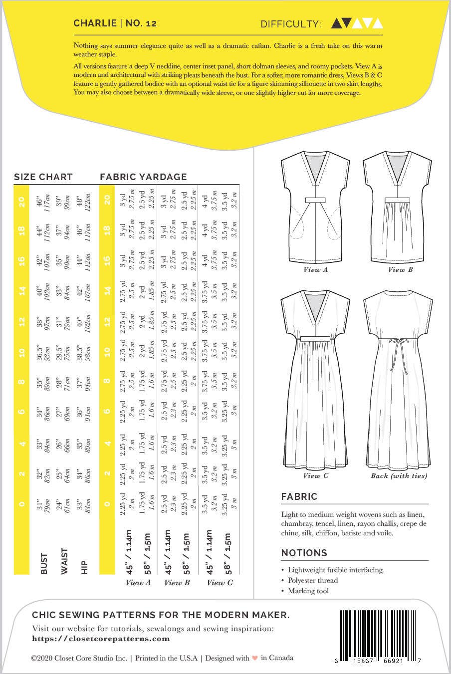 Charlie Caftan Sewing Pattern