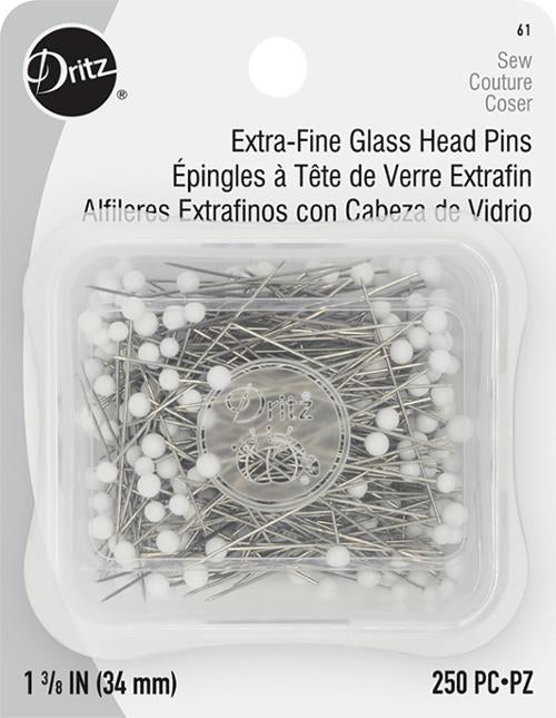 Extra-Fine Glass Head Pins - 100 Count