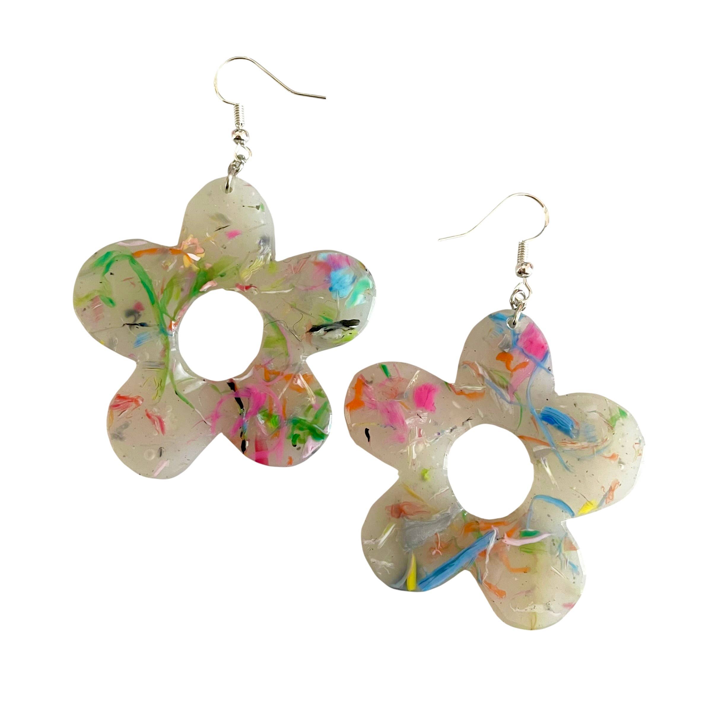 Recycled Plastic Confetti Flower Dangles