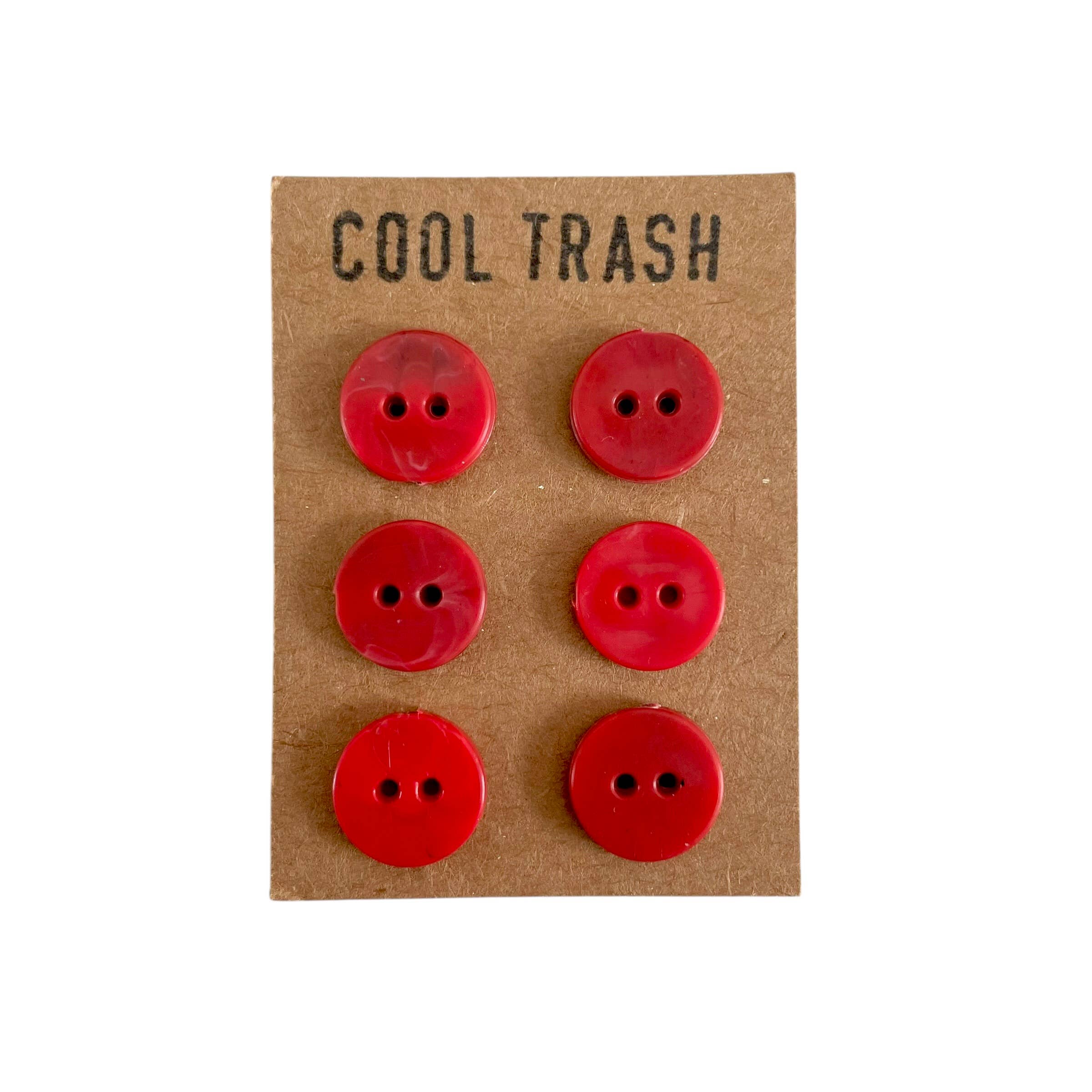 Red Recycled Plastic Little Buttons Set