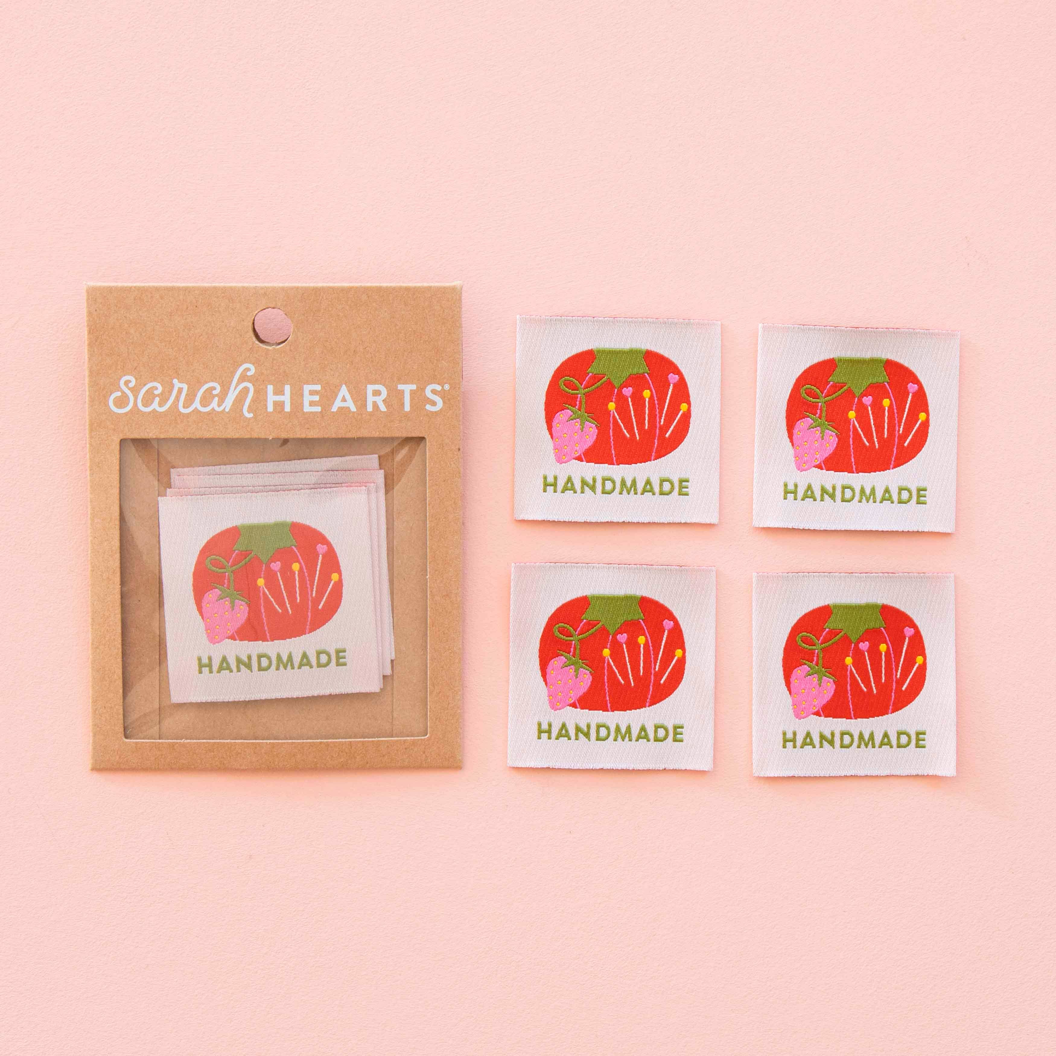 Tomato Pincushion Handmade Large Woven Labels