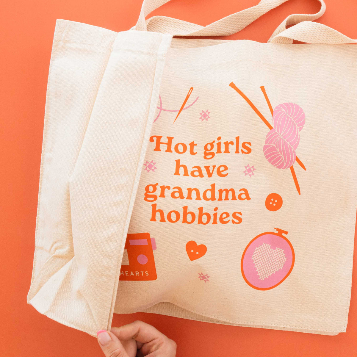 Sarah Hearts - Hot Girls Have Grandma Hobbies Tote Bag