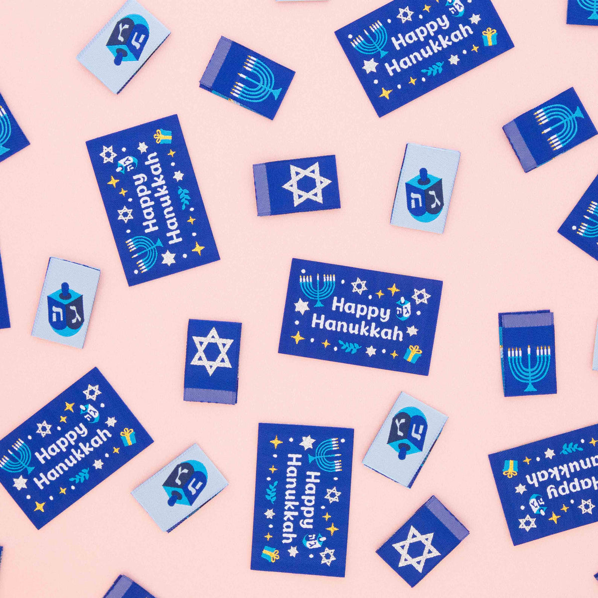 Sarah Hearts - Woven Sew In Labels - Hanukkah Holiday Multipack