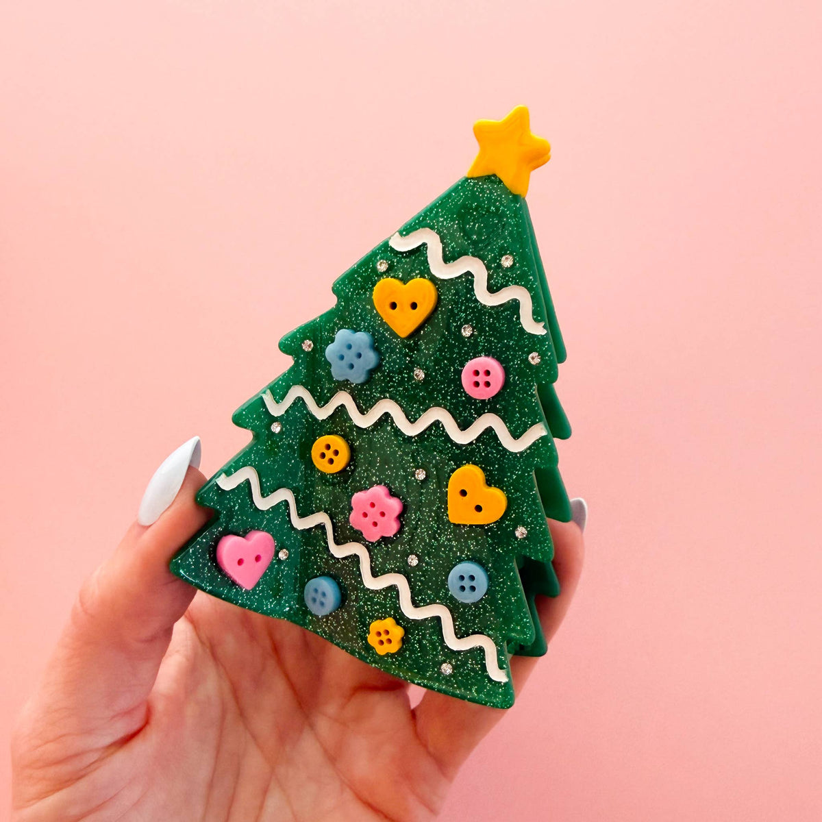 Sarah Hearts - Crafty Christmas Tree Claw Clip