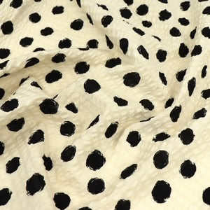 Sevenberry: Cotton Seersucker, Spots Cream Black – Sew Me Sunshine