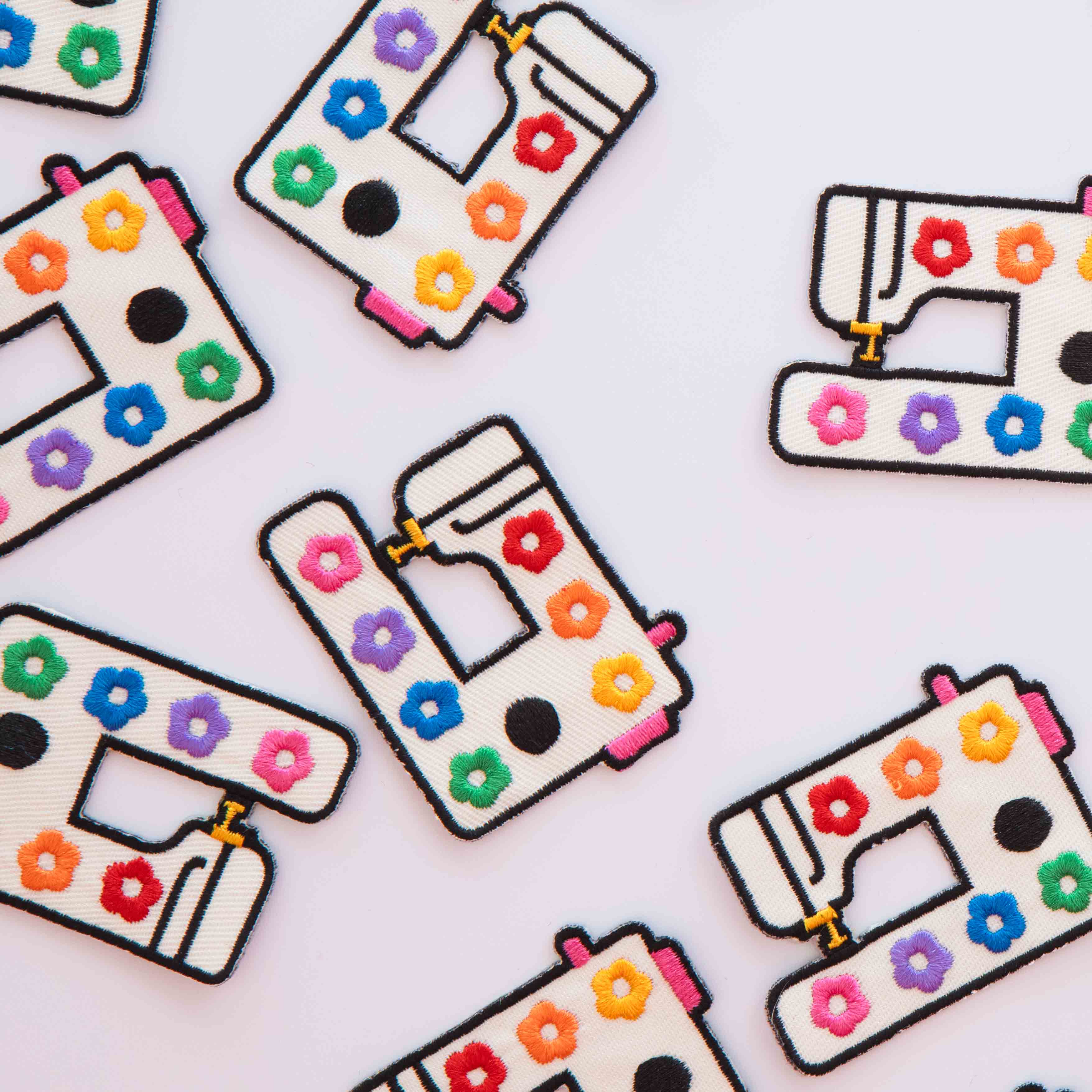 Rainbow Daisy Sewing Machine Iron-On Patch