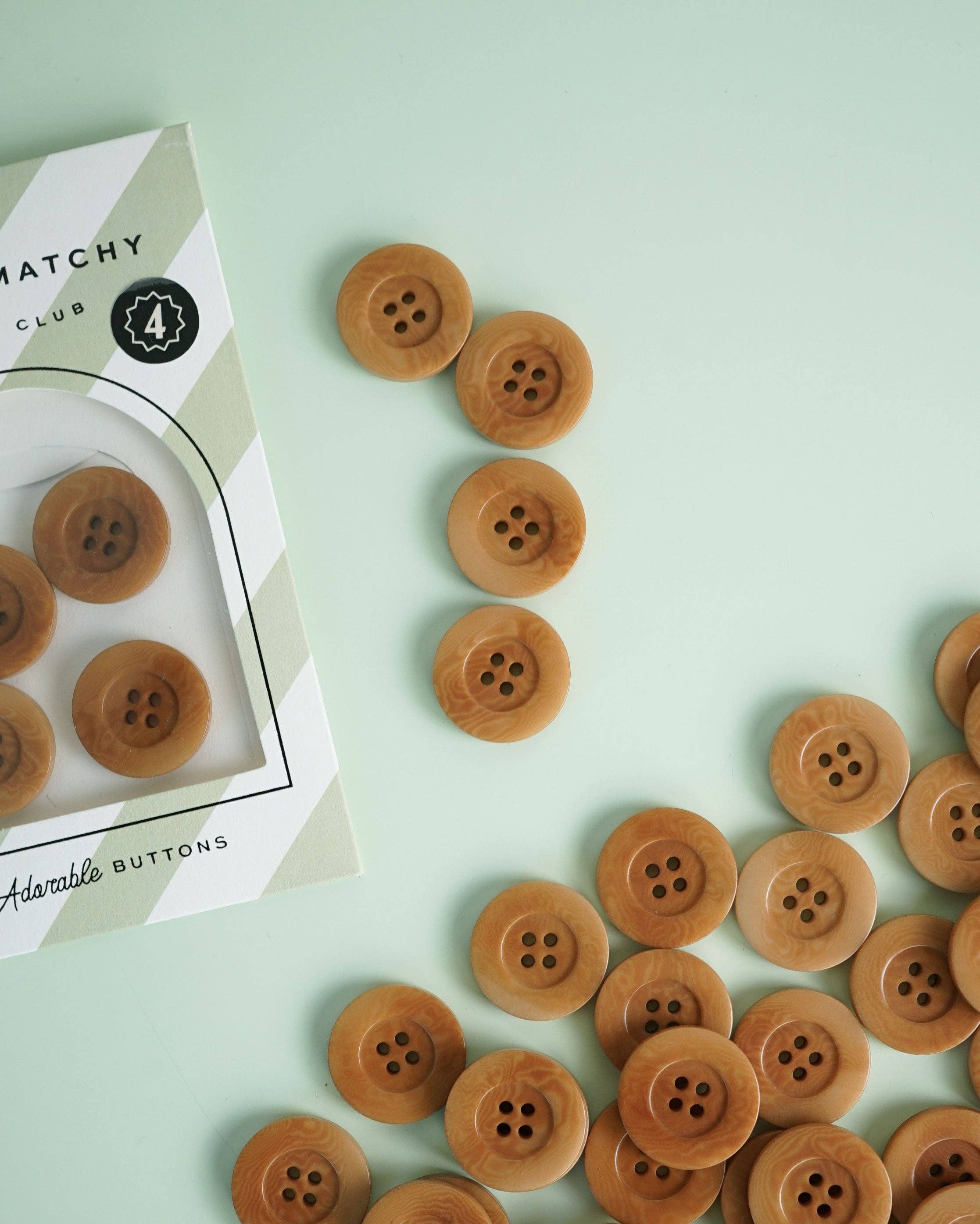 Caramel 1" Corozo Nut Buttons: Set of 4