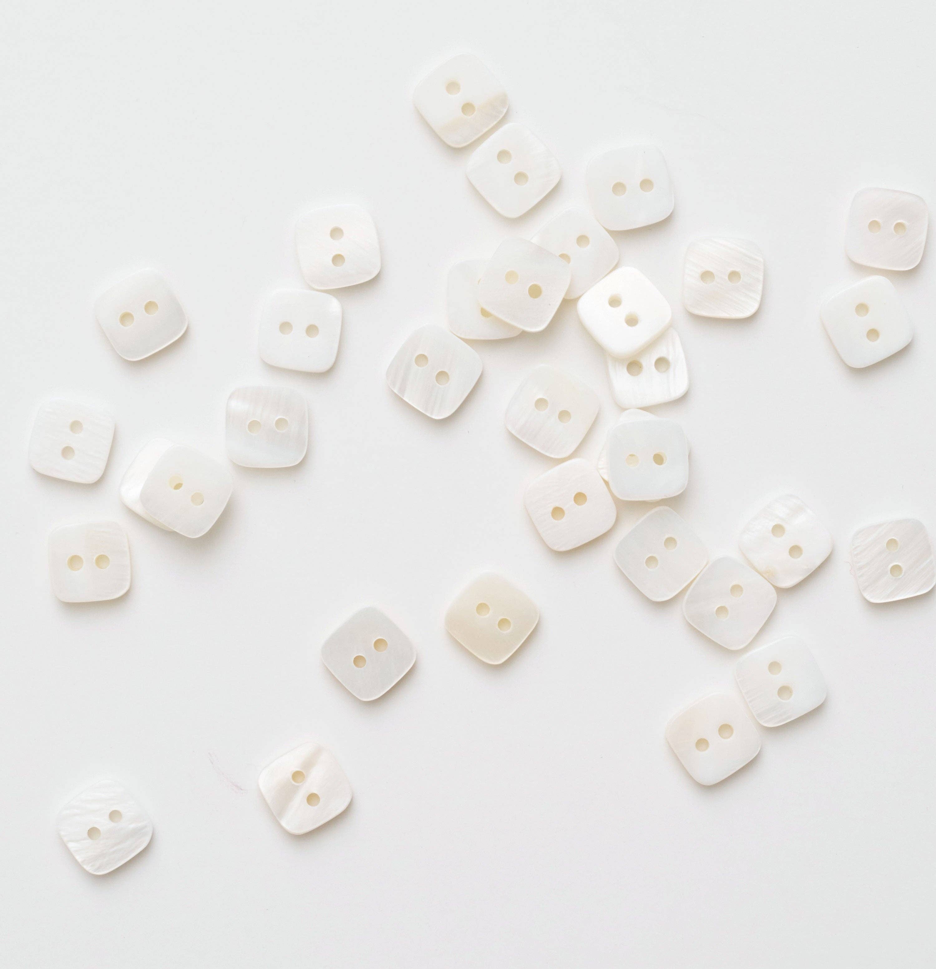Square Shaped Shell Buttons: Set of 12