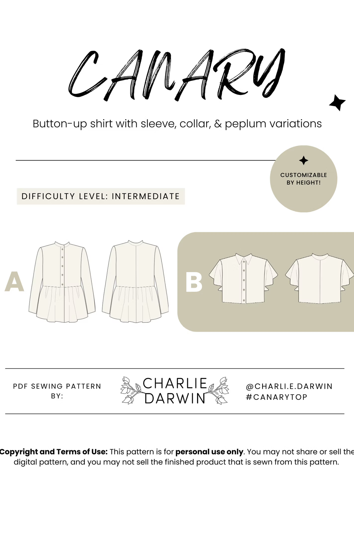 Charlie Darwin Textiles - CANARY Printed Pattern