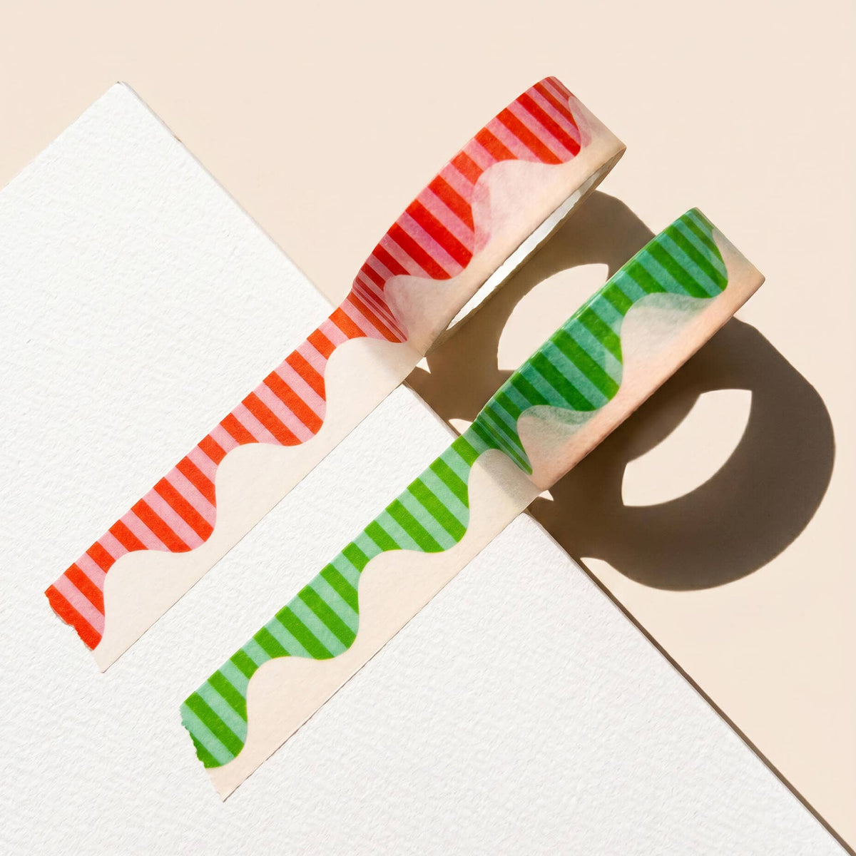 paper&stuff - Wavy Stripes Washi Tape (Red + Pink)