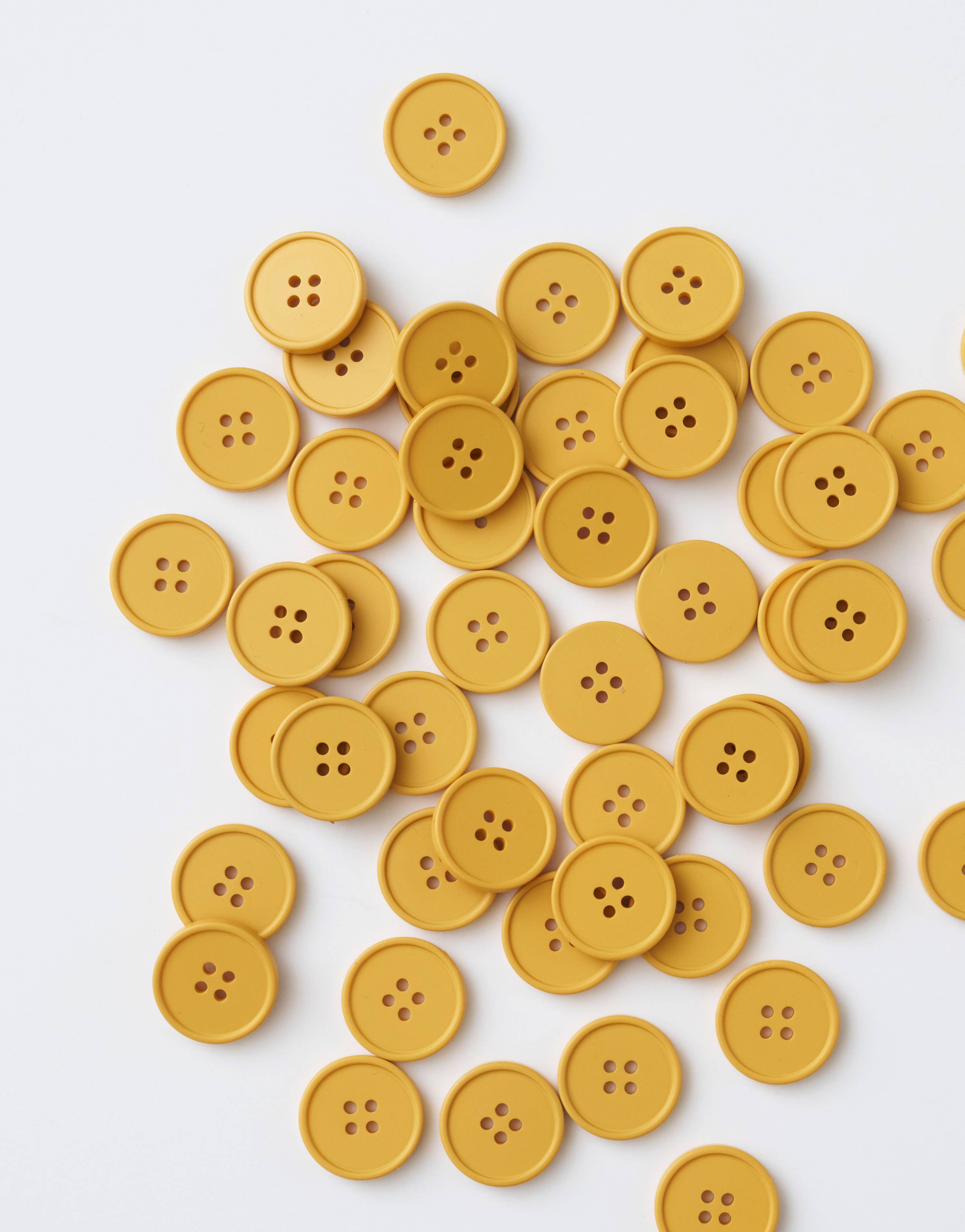 Mustard Retro Buttons: Set of 6