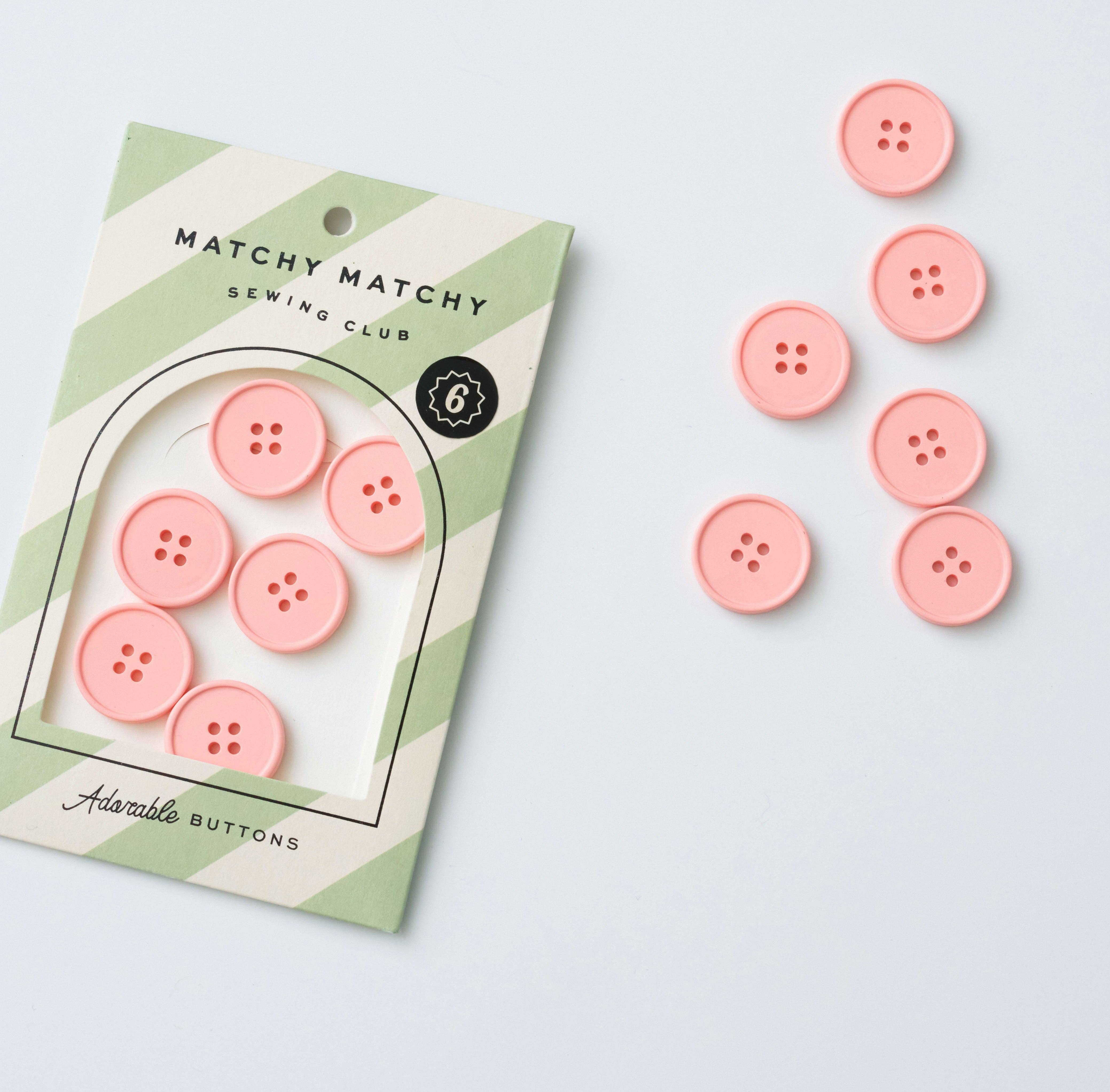 Frosted Retro Buttons: Set of 6
