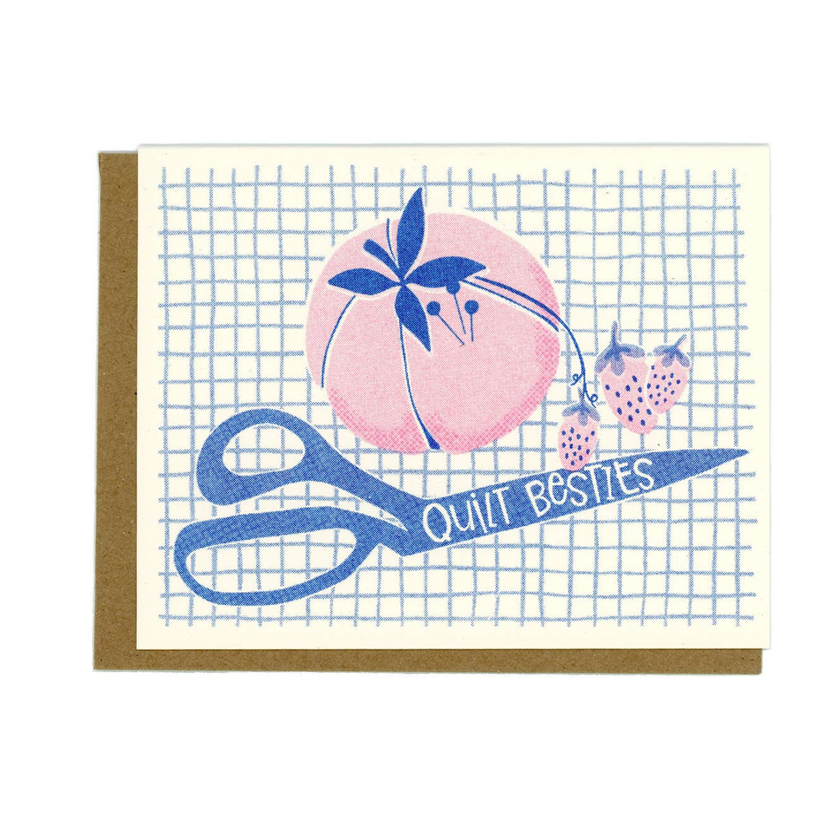 Kati Cupcake - Quilt Besties- Risograph Greeting Card 