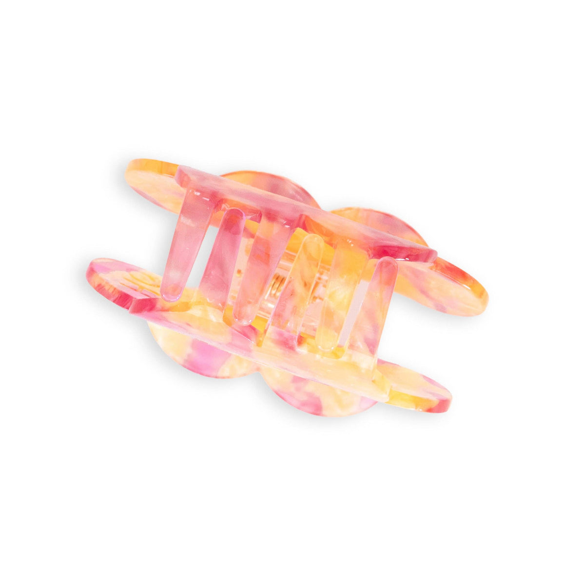 Sarah Hearts - Daisy Button Pink and Yellow Large Hair Claw Clip