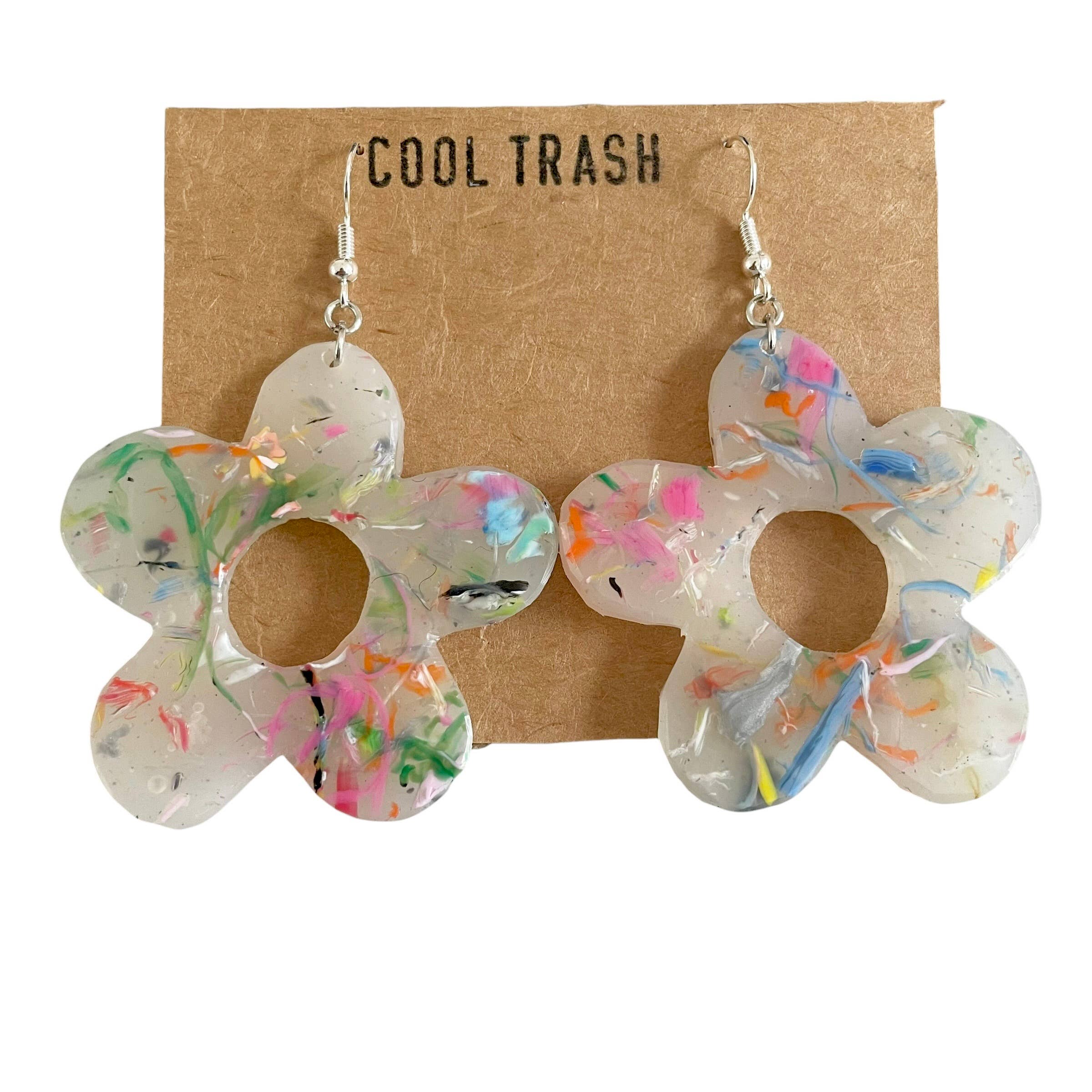 Recycled Plastic Confetti Flower Dangles