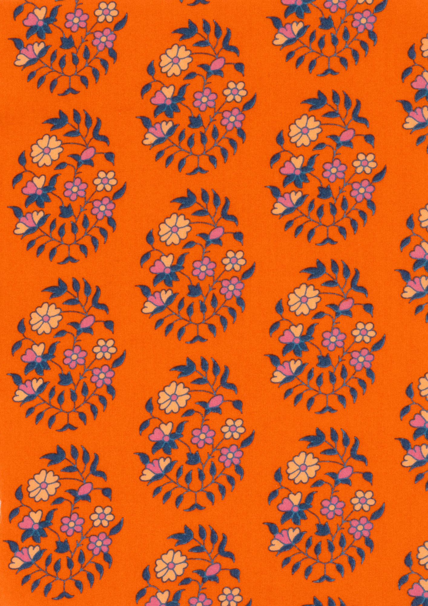 Shalin Orange Cotton Poplin Fabric