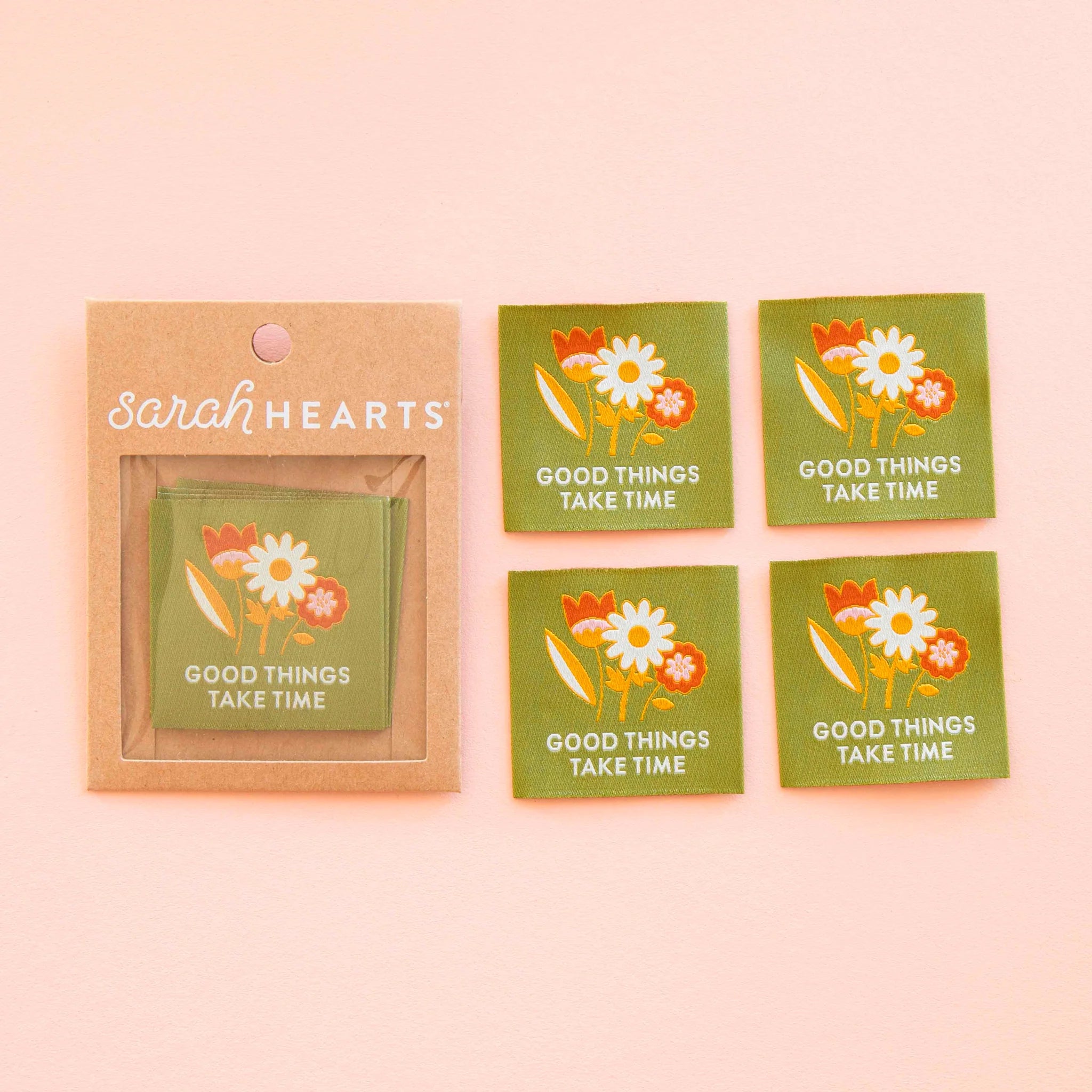 Good Things Take Time Woven Sewing Labels
