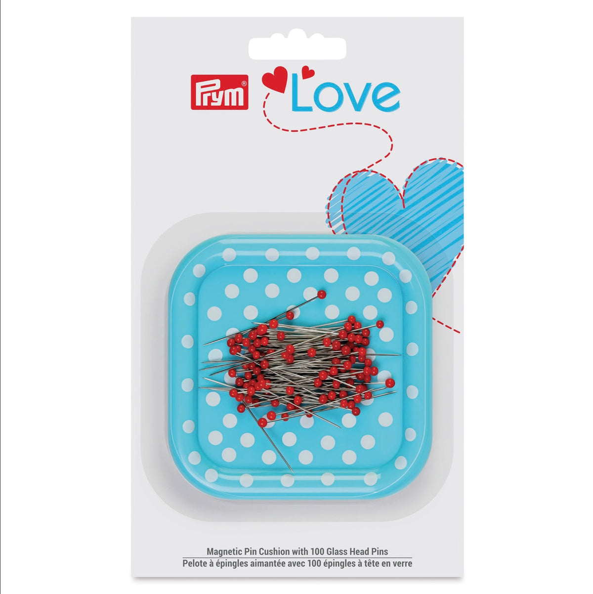 Prym Love Magnetic Pin Cushion Dish - Square with Pins