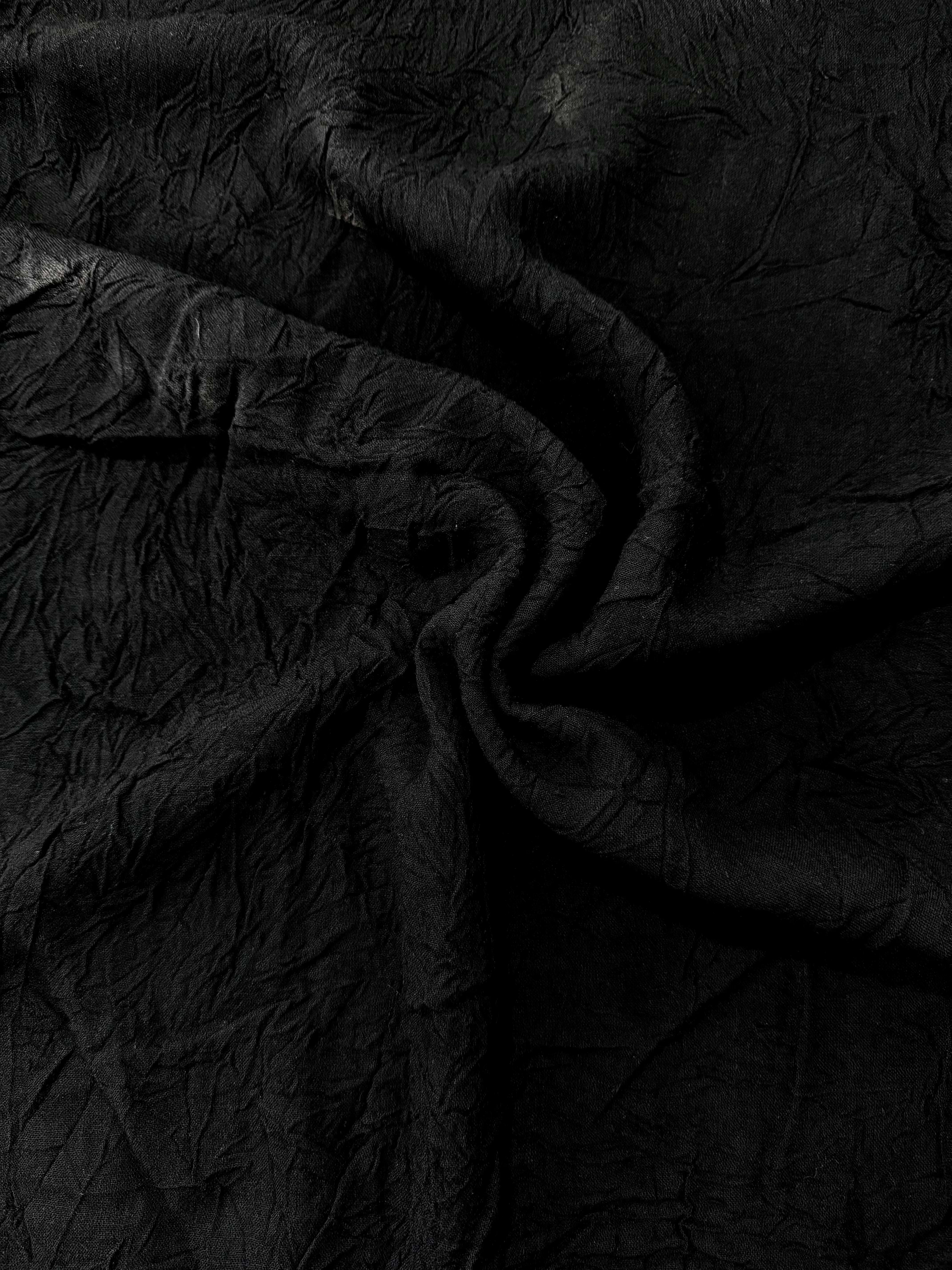 Deadstock Midnight Crinkle Crepe