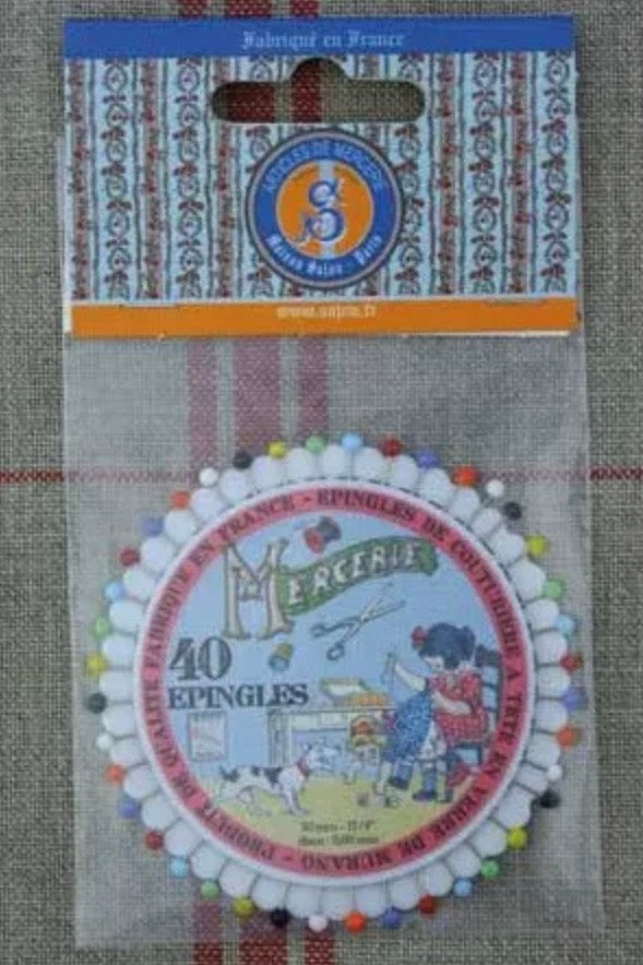 Sewing Pins - Glass Head - Little Girl Sewing Rosette