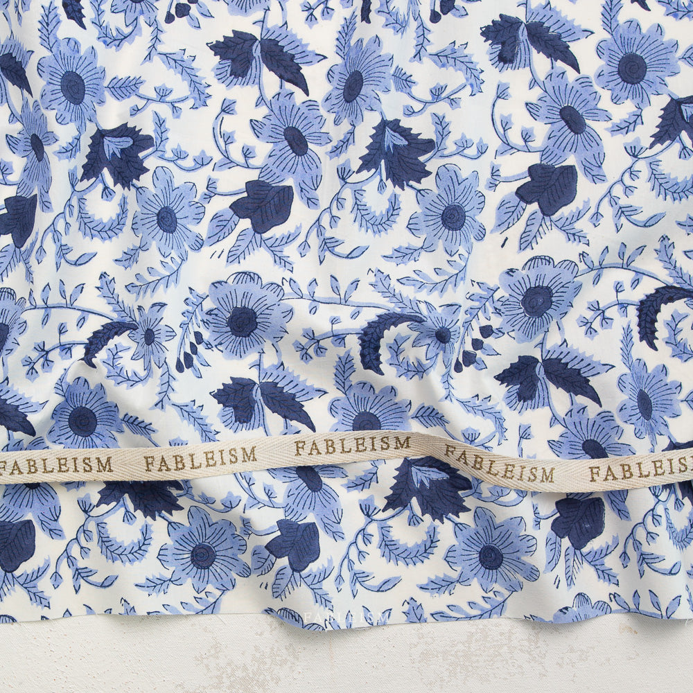 Indian Block Prints Cottage: Country Floral in Blue
