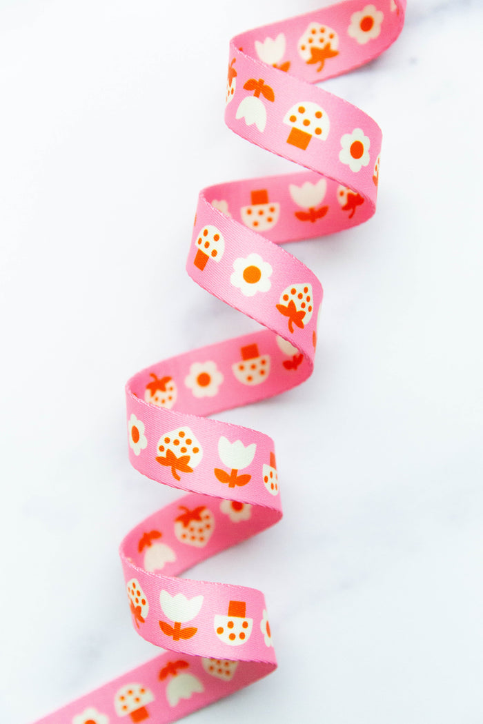Webbing: Strawbitties in Pink 1" wide