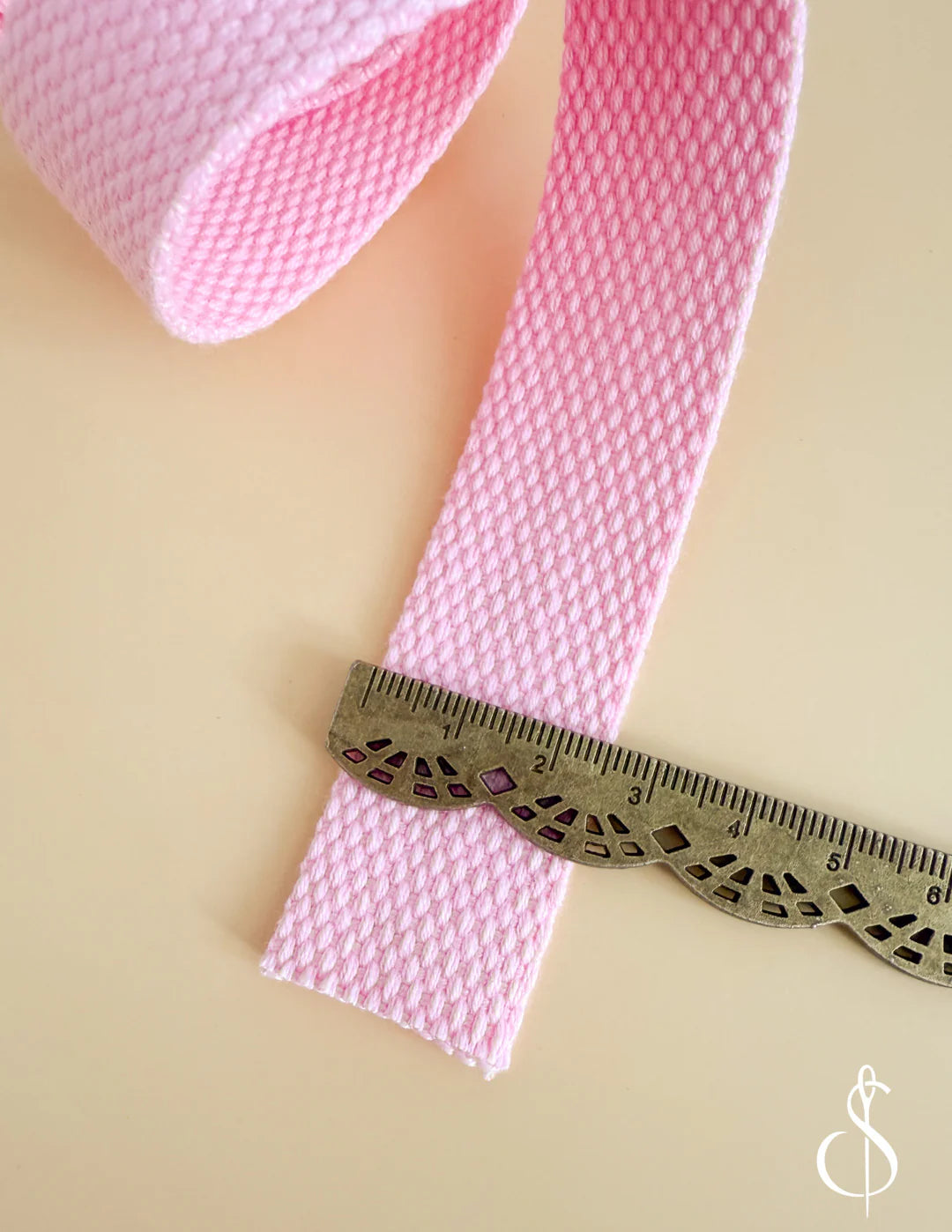 1'' Wide Cotton Webbing | Baby Pink -3yard
