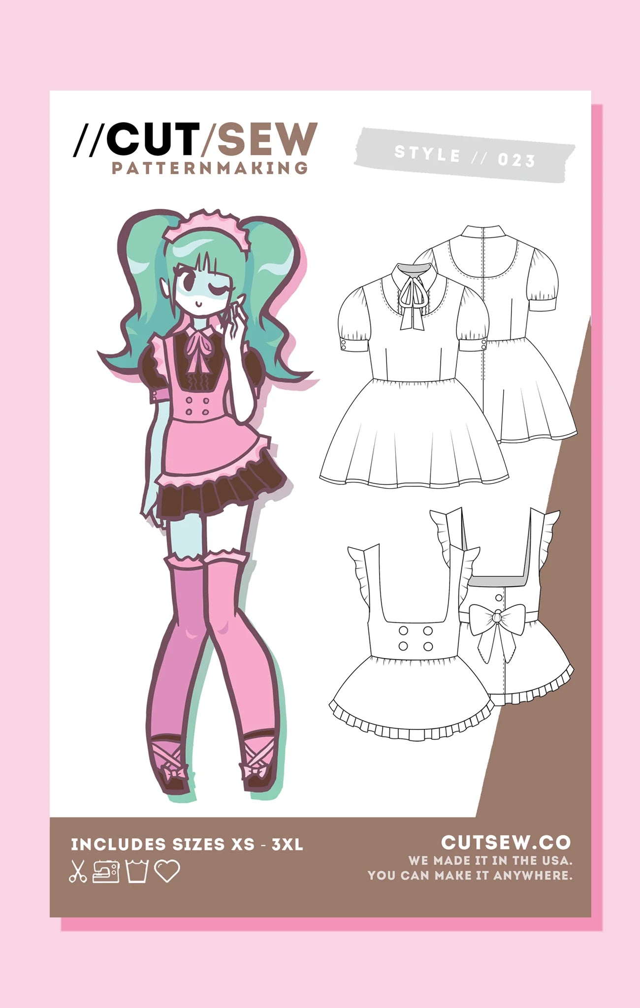 023 Maid Cafe Cut/Sew COSPLAY Sewing Pattern