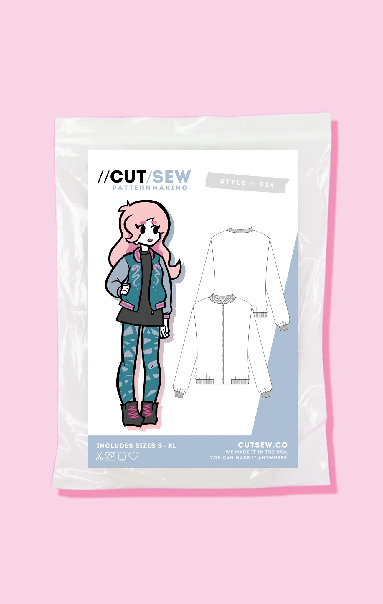 024 Bomber Jacket Cut/Sew Sewing Pattern