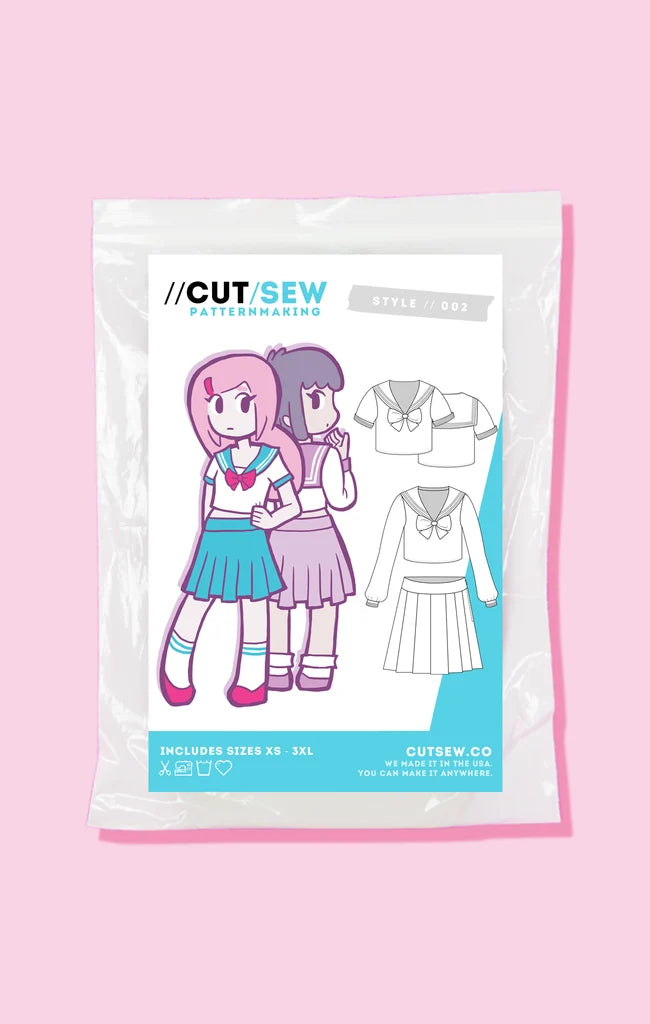 002 Seifuku Cut/Sew COSPLAY Sewing Pattern