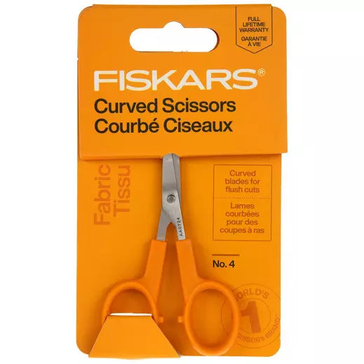 Fiskars Curved Detail Scissors No. 4-4" Orange Handle