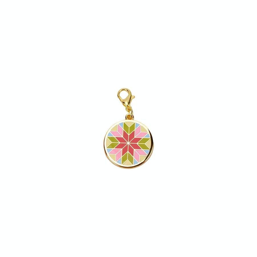 Zipper Pull Charm - Diamond Star Quilt Block