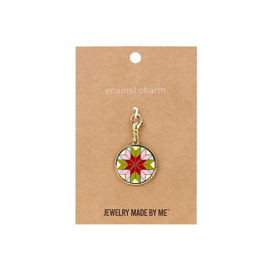 Zipper Pull Charm - Diamond Star Quilt Block