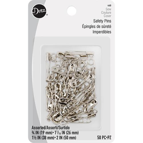 Safety Pins Assorted - 50 Count