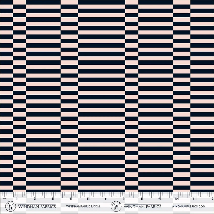 Broken Stripe, Blush/Ink (Annabel's Blenders: A Ruby+Bee Color Story)