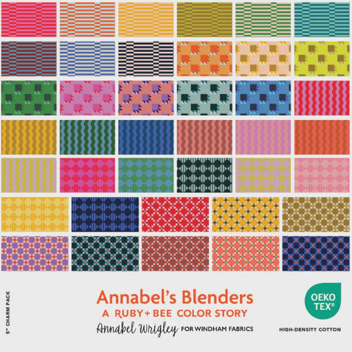 Annabel Wrigley Annabel's Blenders 5" Squares, Windham Fabric, Charm Pack