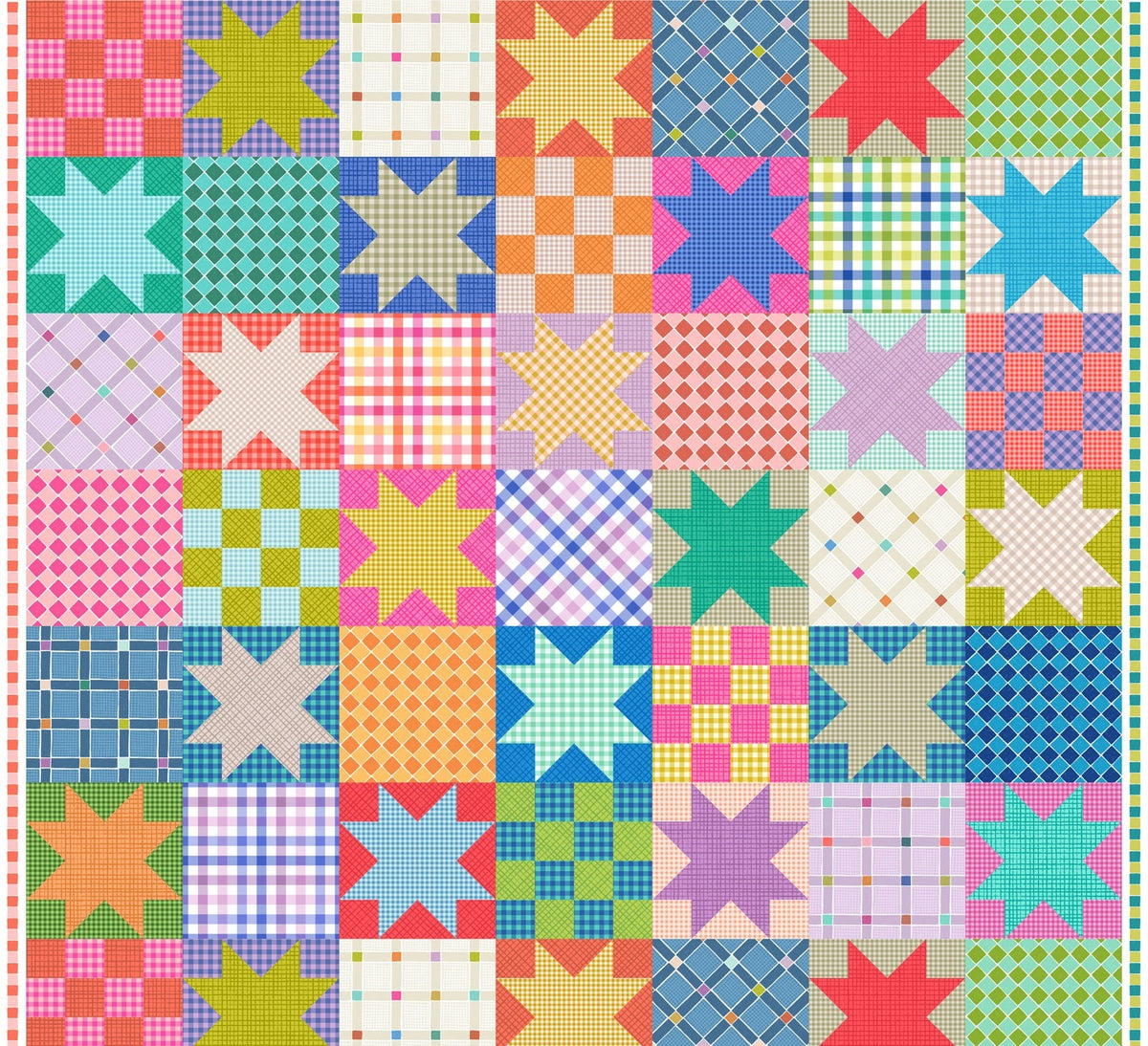 Lewis And Irene - Patchwork Joy 6 inch star squares -L41