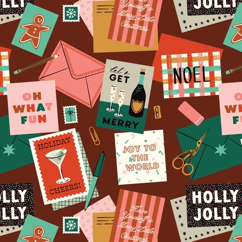 Merry & Mod: Merry Messages - Burgundy