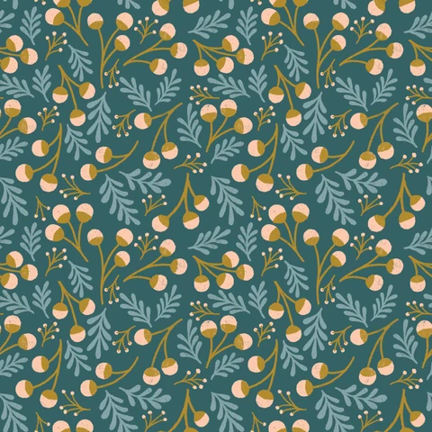 Folky Forest: Berries - Dark Blue