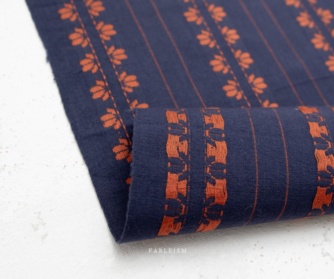 FABLEISM Fine and Dandy Deco Stripe in Navy Spice