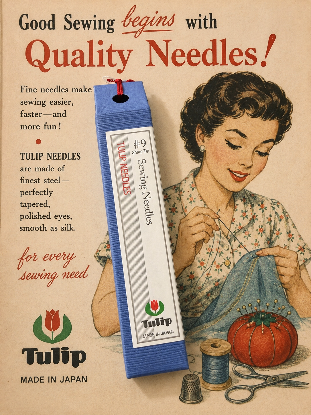 TULIP Sewing Needles, #9