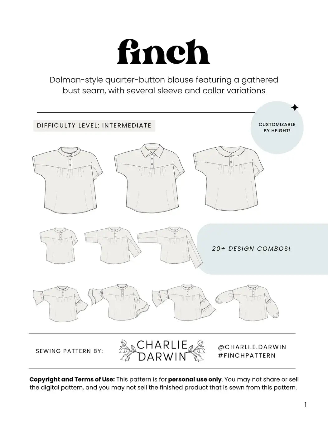 Charlie Darwin Textiles - FINCH Printed Pattern