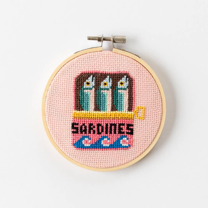 Cotton Clara Craft Kits & Supplies - Sardines Cross Stitch Kit