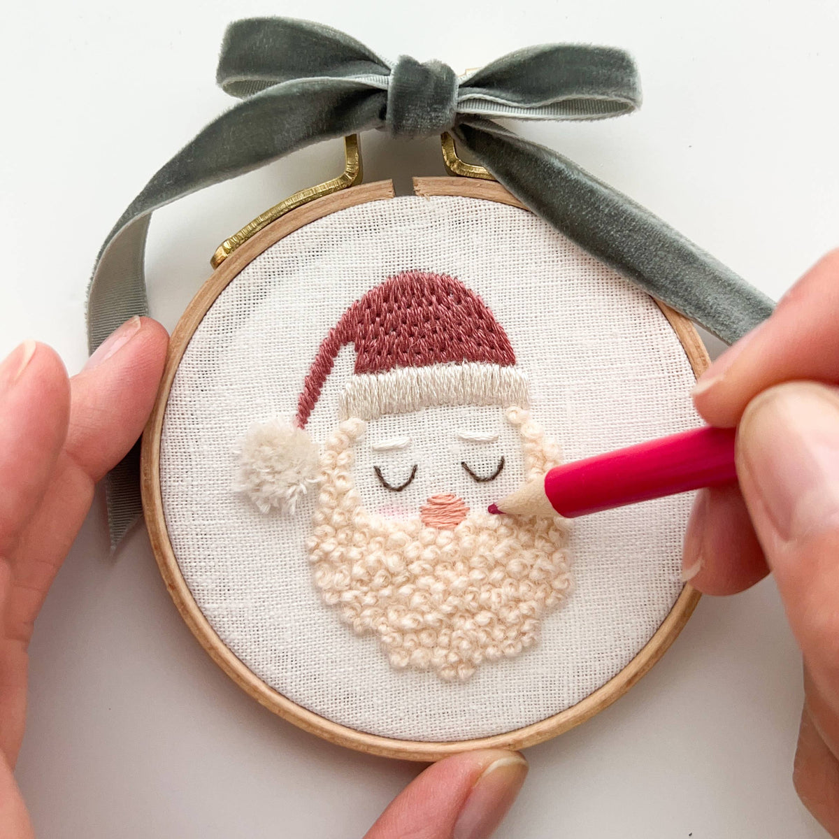 Matryoshka Doll Shop - Santa Embroidery DIY Kit, Beginner Craft Kit, Christmas DIY