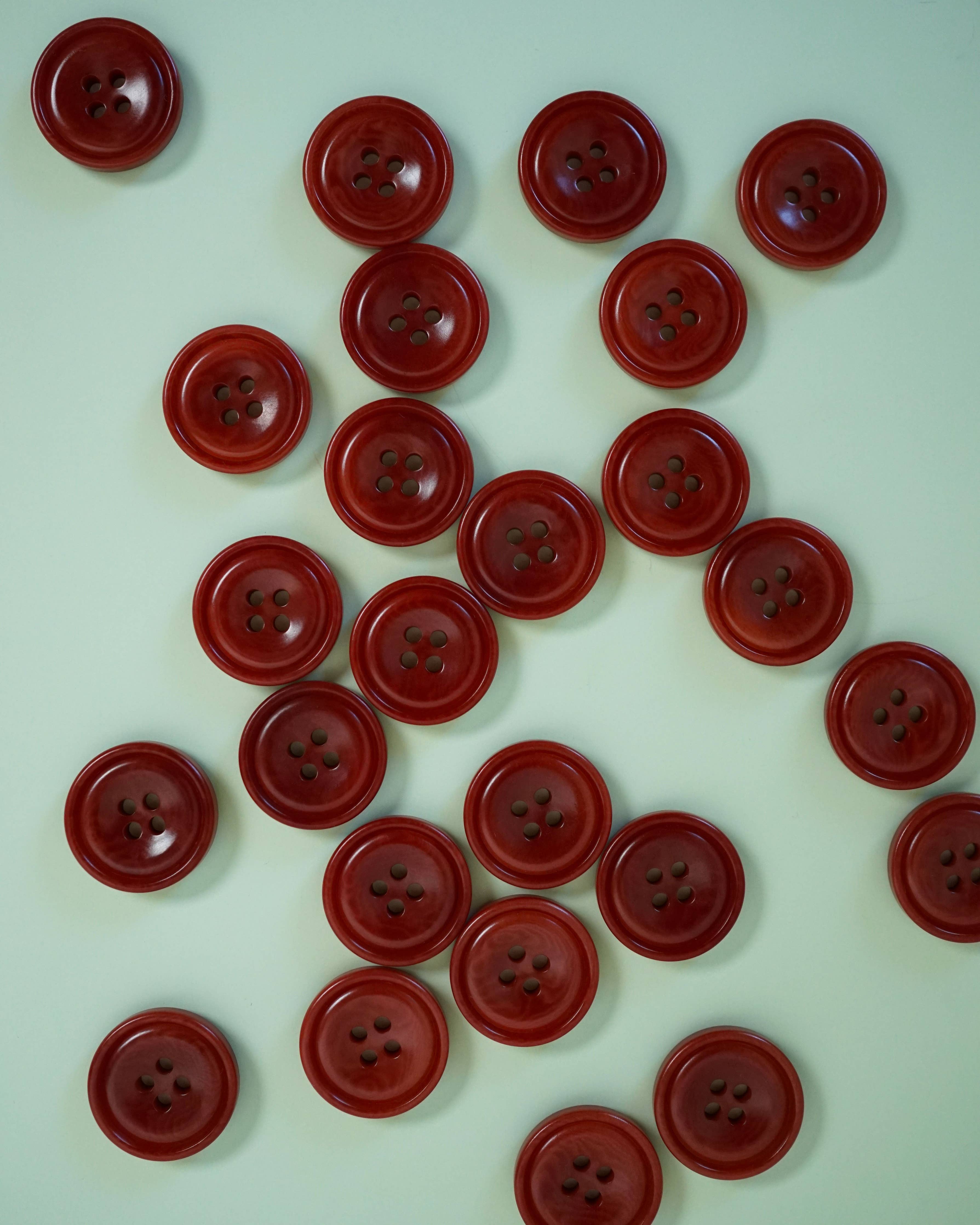 Amber 3/4" Corozo Nut Buttons: Set of 6